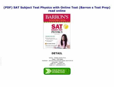 SAT Subject Test in Physics Review Book