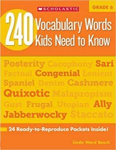 240 Vocabulary Words Kids Need to Know: Grade 6: 24 Ready-to-Reproduce Packets Inside!