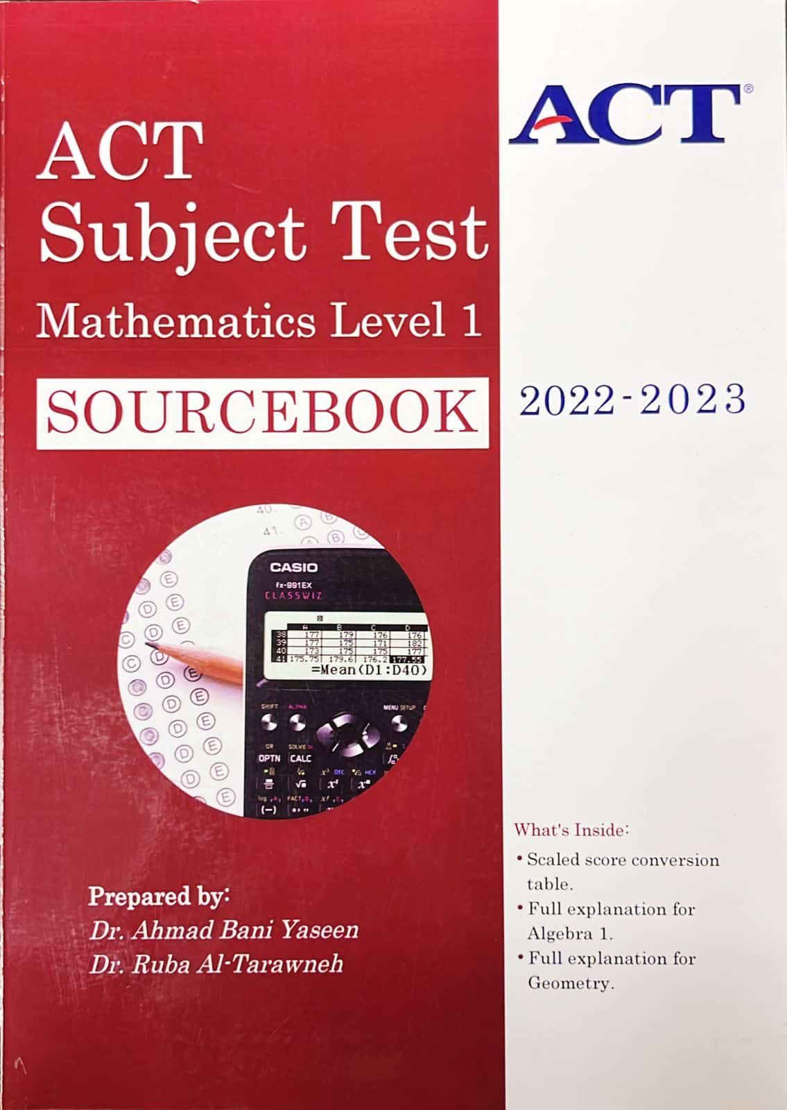 ACT Subject Test Mathematics Level 1 (SourceBook) Prepared By : Dr ...