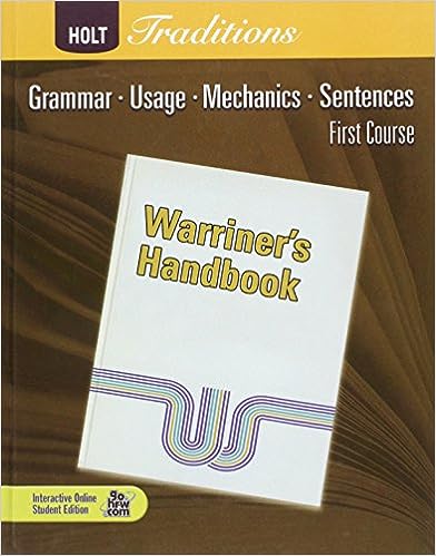 Warriner’s Handbook, First Course