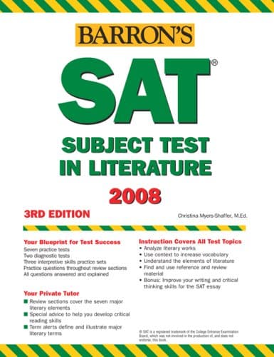 Barron’s How to Prepare for the SAT Subject Test in Literature, 3rd Edition (Barron’s Education Series) – Softcover