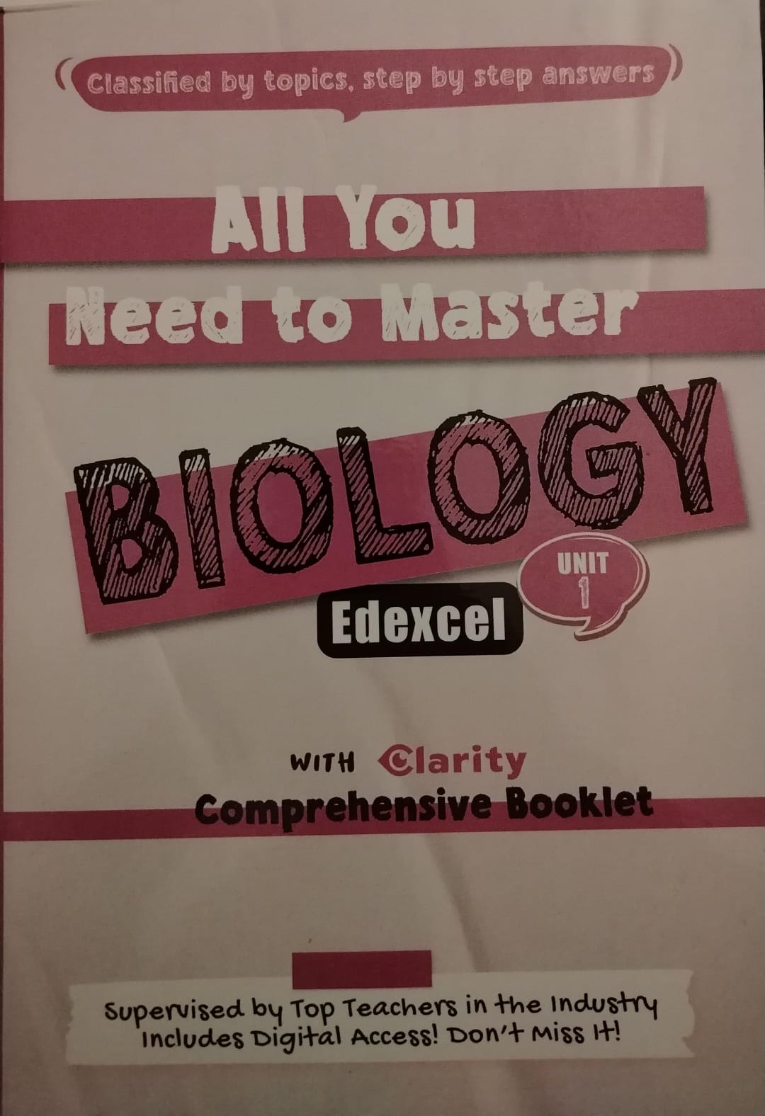 All You Need To Master Biology With Clarity Comprehensive Booklet – Edexcel – Classified By Topics – Step By Step Answers